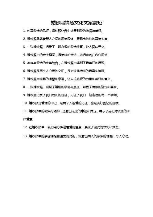 婚纱照情感文化文案简短