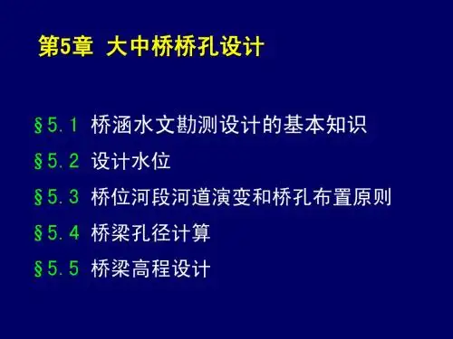 第五章 大中桥桥孔设计
