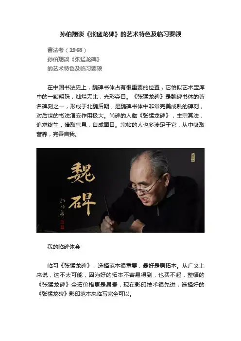 孙伯翔谈《张猛龙碑》的艺术特色及临习要领