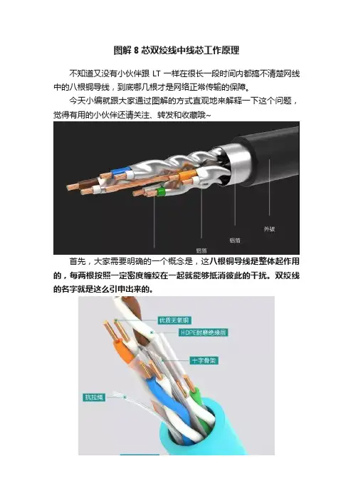 图解8芯双绞线中线芯工作原理
