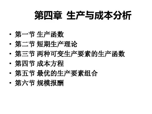 生产与成本分析课件