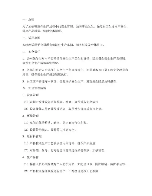 喷漆件安全管理制度