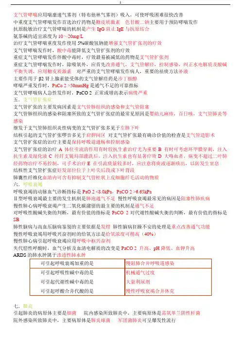 执业医师考试复习要点速记打印版--考试利器(必备品)