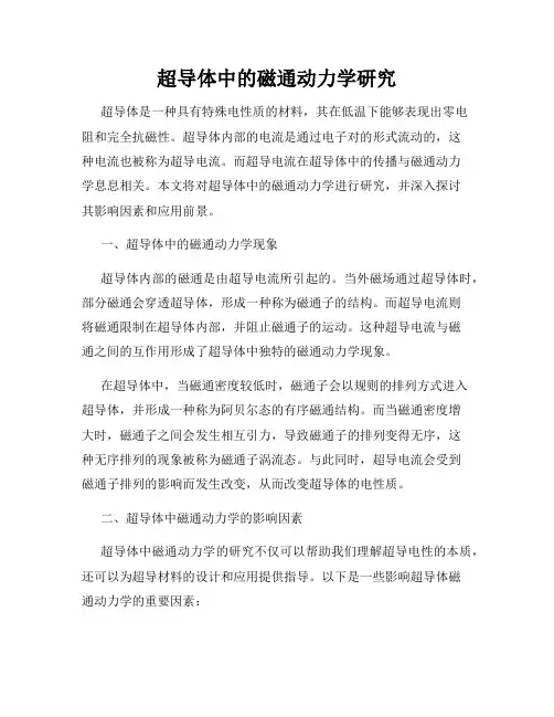 超导体中的磁通动力学研究