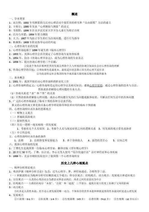 心理咨询师考试复习——基础知识咨询心理学(简版)
