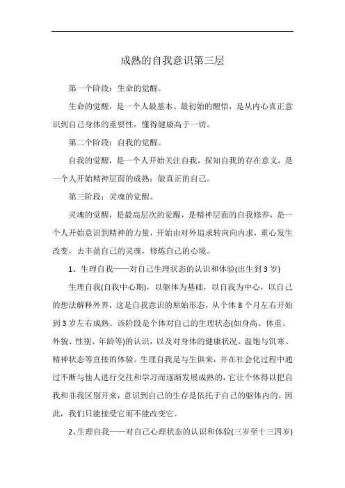 成熟的自我意识第三层