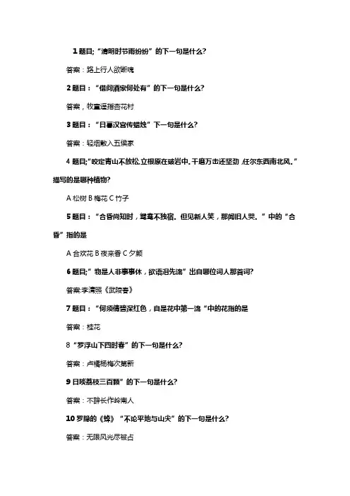 二三年级古诗词大会