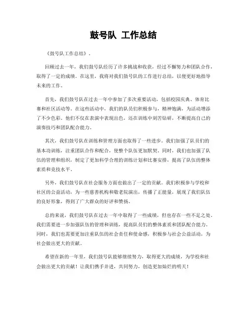 鼓号队 工作总结