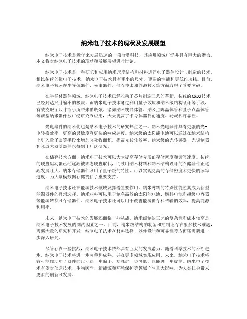 纳米电子技术的现状及发展展望