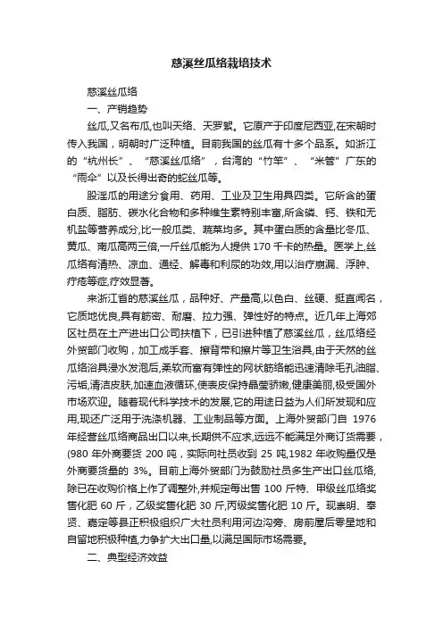 慈溪丝瓜络栽培技术