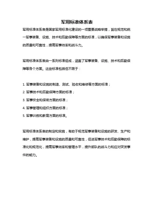 军用标准体系表