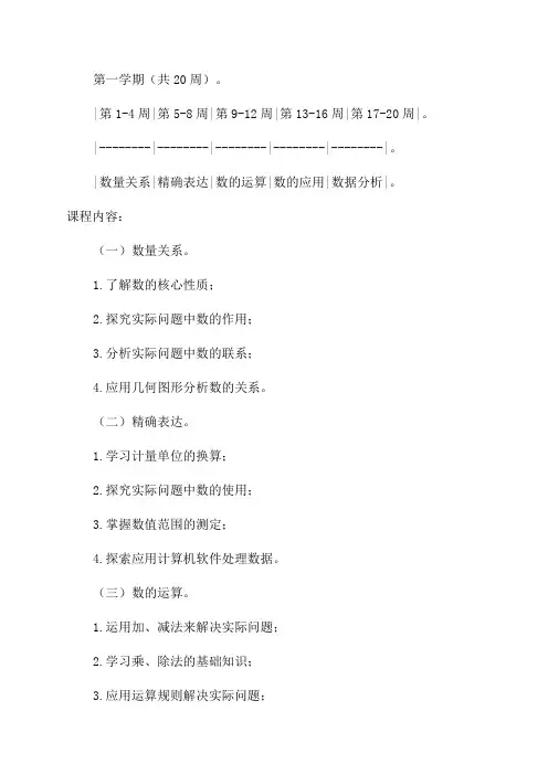 北师大版六年级下册数学教学计划及进度表
