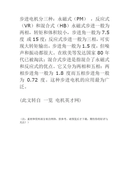 介绍步进电机的三种分类(参考Word)