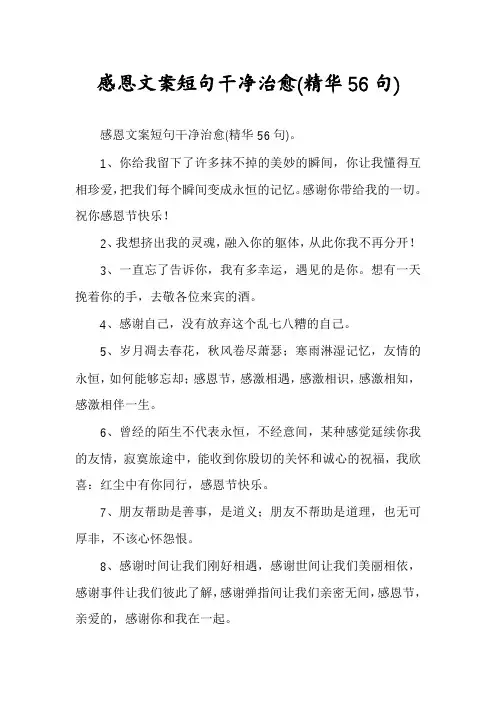 感恩文案短句干净治愈