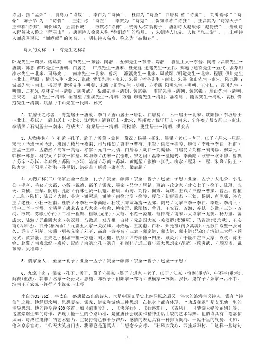 古代诗人雅号[1]