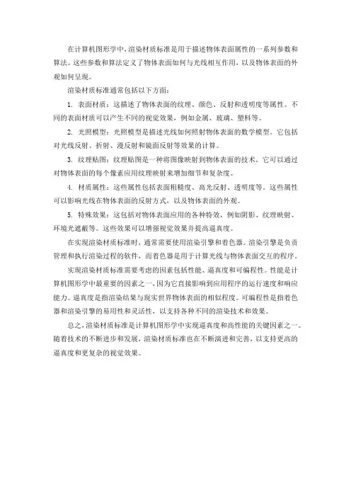 渲染材质标准