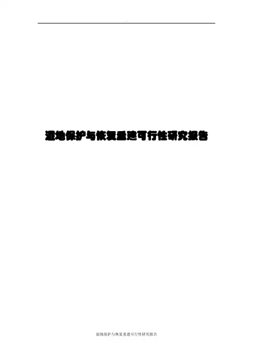 湿地保护与恢复重建可行性研究报告