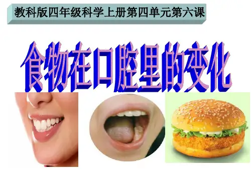 教科版四年级科学上册6.食物在口腔里的变化(含堂作业)