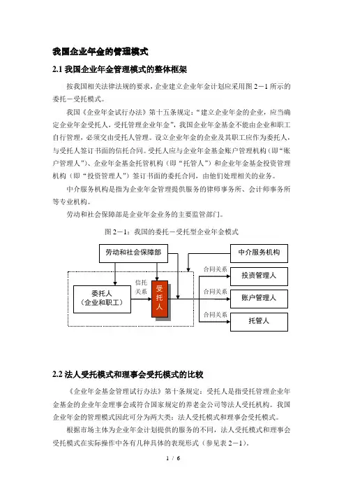 我国企业年金的管理模式