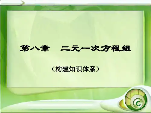 人教版七年级下册数学：第八章  二元一次方程组