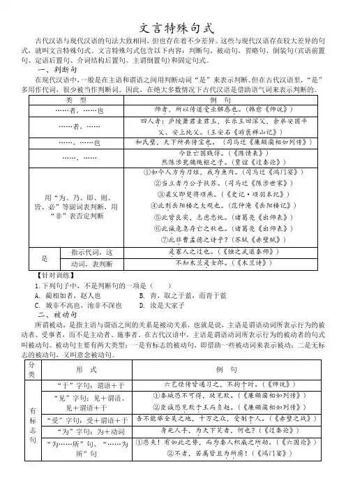 文言特殊句式