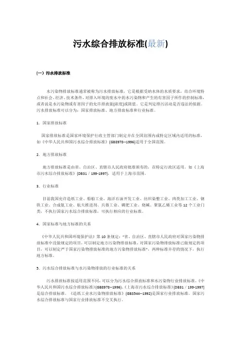 污水综合排放标准(最新)