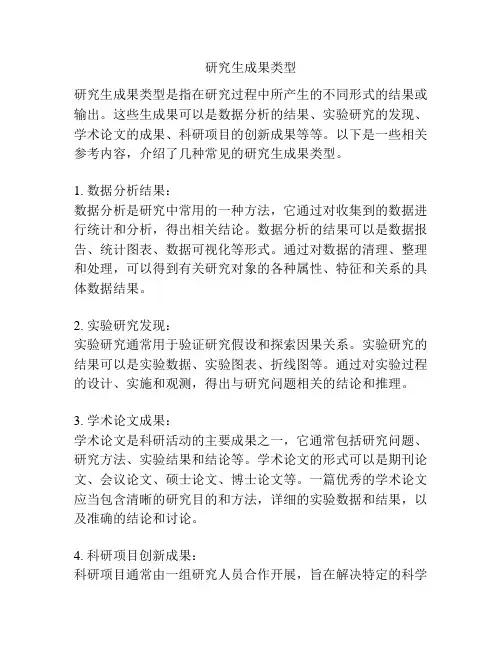 研究生成果类型