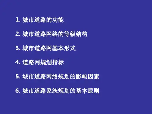 城市道路与交通城市道路网规划讲解