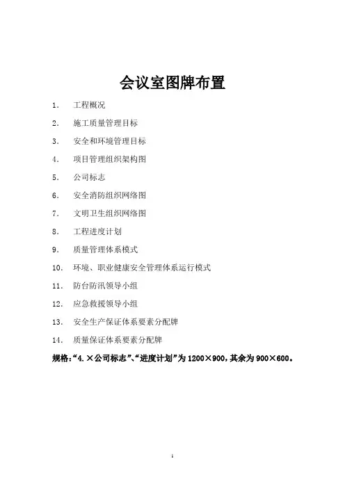 会议室图牌布置