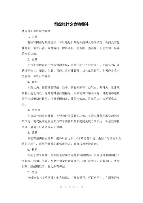 肾虚吃什么食物最补
