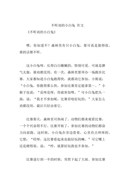 不听劝的小白兔 作文