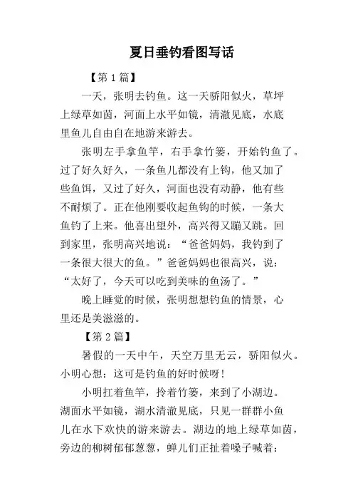 夏日垂钓看图写话