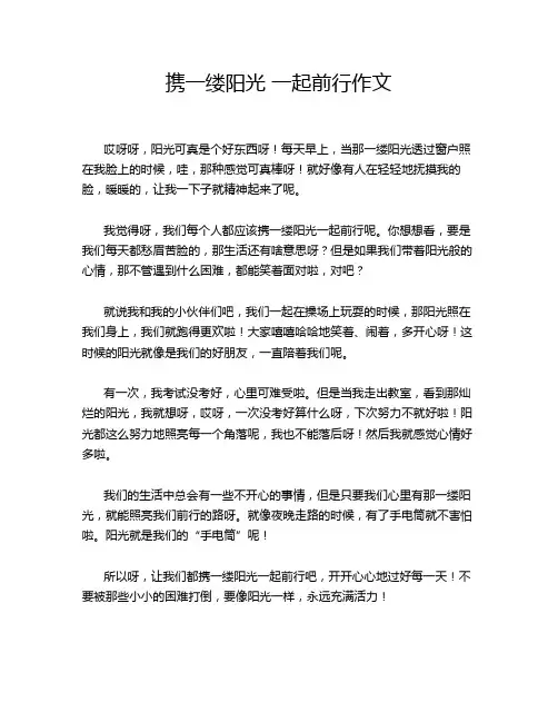 携一缕阳光 一起前行作文