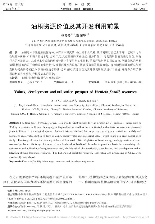 油桐资源价值及其开发利用前景_张玲玲