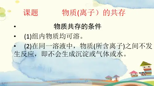 初中化学人教九年级下册第十一单元 盐 化肥 离子共存PPT