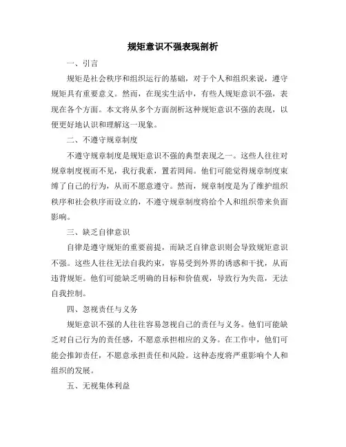 规矩意识不强表现剖析