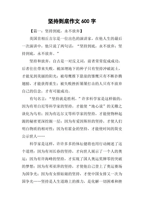 坚持到底作文600字