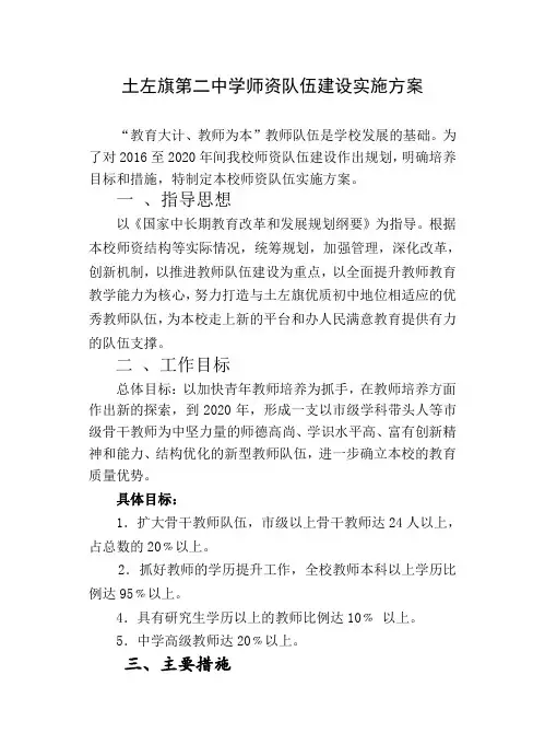师资队伍建设实施方案[1] (1)