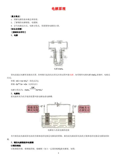高中化学--电解原理 氯碱工业
