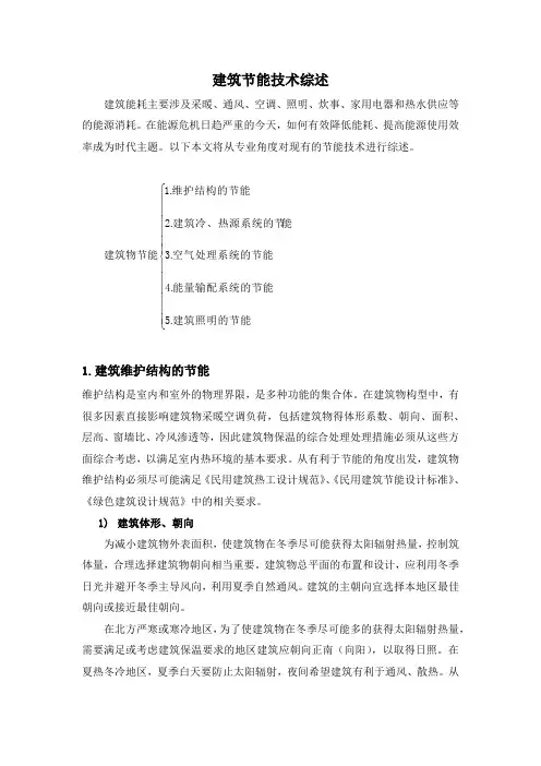 建筑节能技术综述