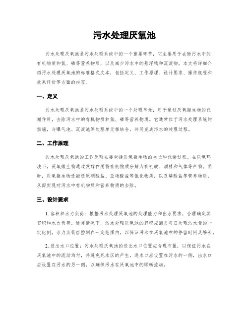 污水处理厌氧池