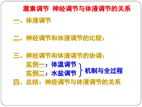 激素调节、神经调节与体液调节的关系