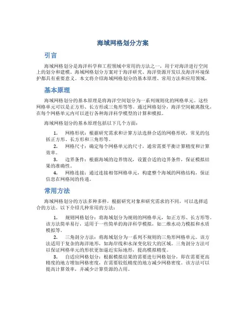 海域网格划分方案