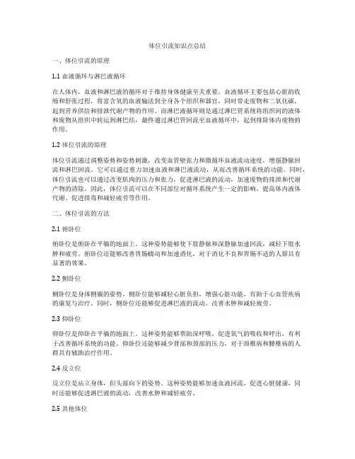 体位引流知识点总结