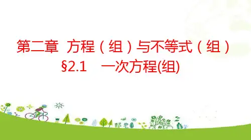 一次方程(组)PPT课件