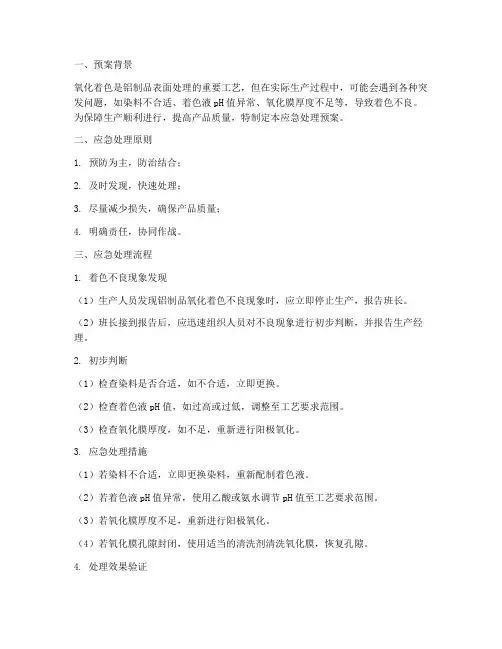 氧化着色应急处理预案
