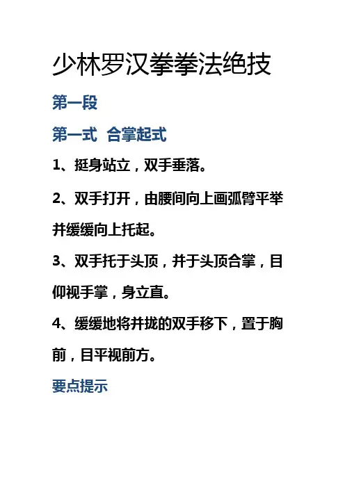 罗汉拳拳谱