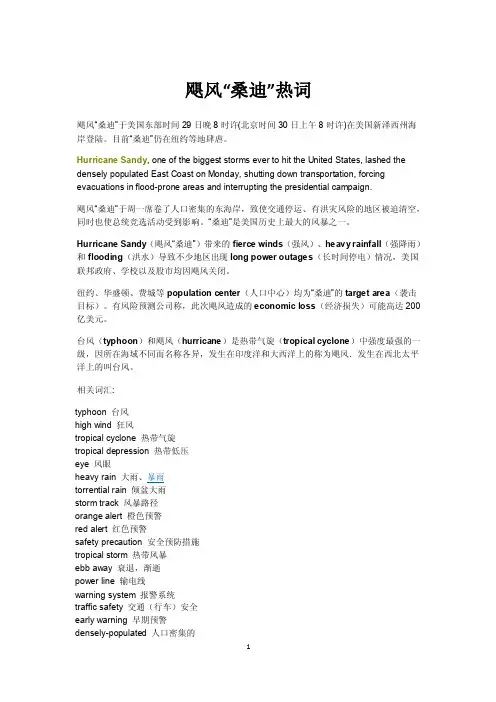 飓风极端天气词汇（中英）