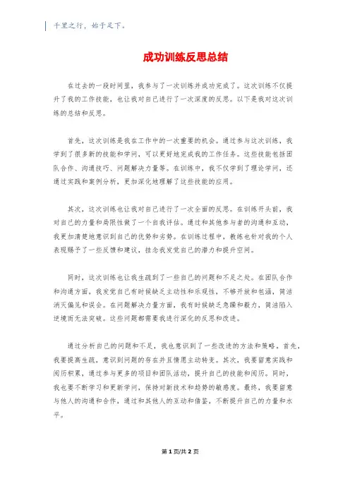 成功训练反思总结