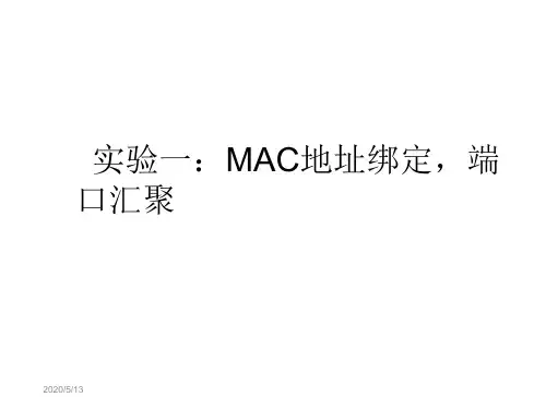 实验一：MAC地址绑定,端口汇聚
